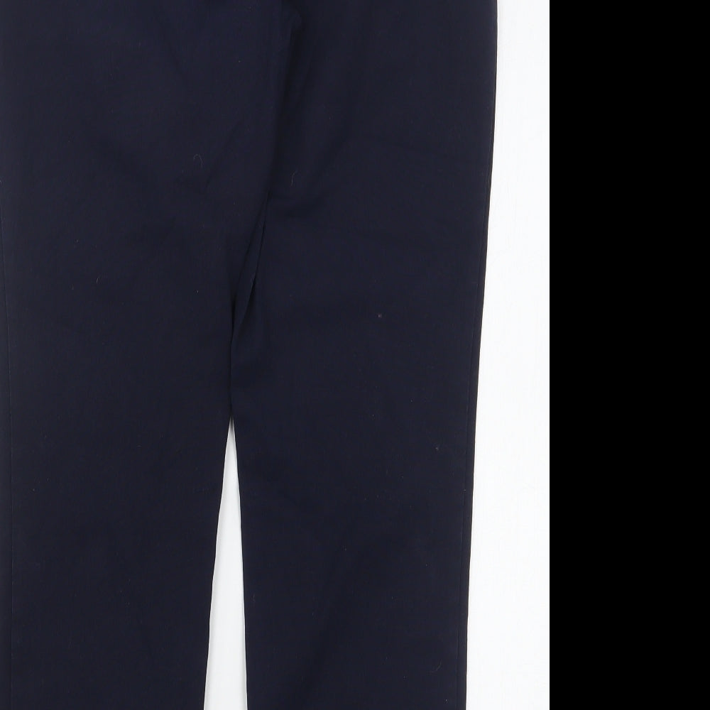 Dunnes Stores Womens Blue Polyester Cropped Trousers Size 10 L27 in Regular