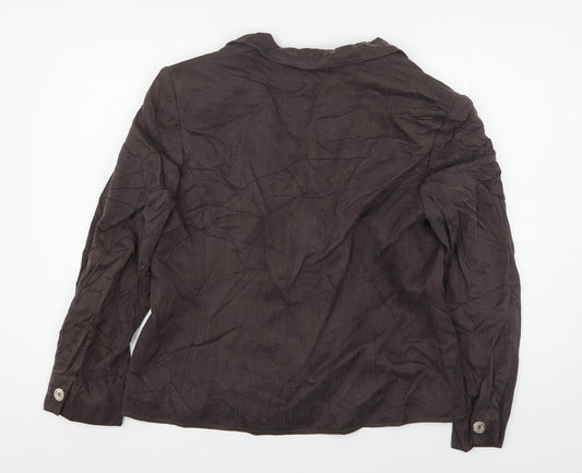 Country Casuals Womens Brown Cupro Jacket Suit Jacket Size 18