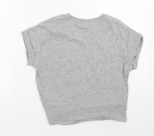 New Look Boys Grey Cotton Basic T-Shirt Size 8-9 Years Crew Neck - Chicago