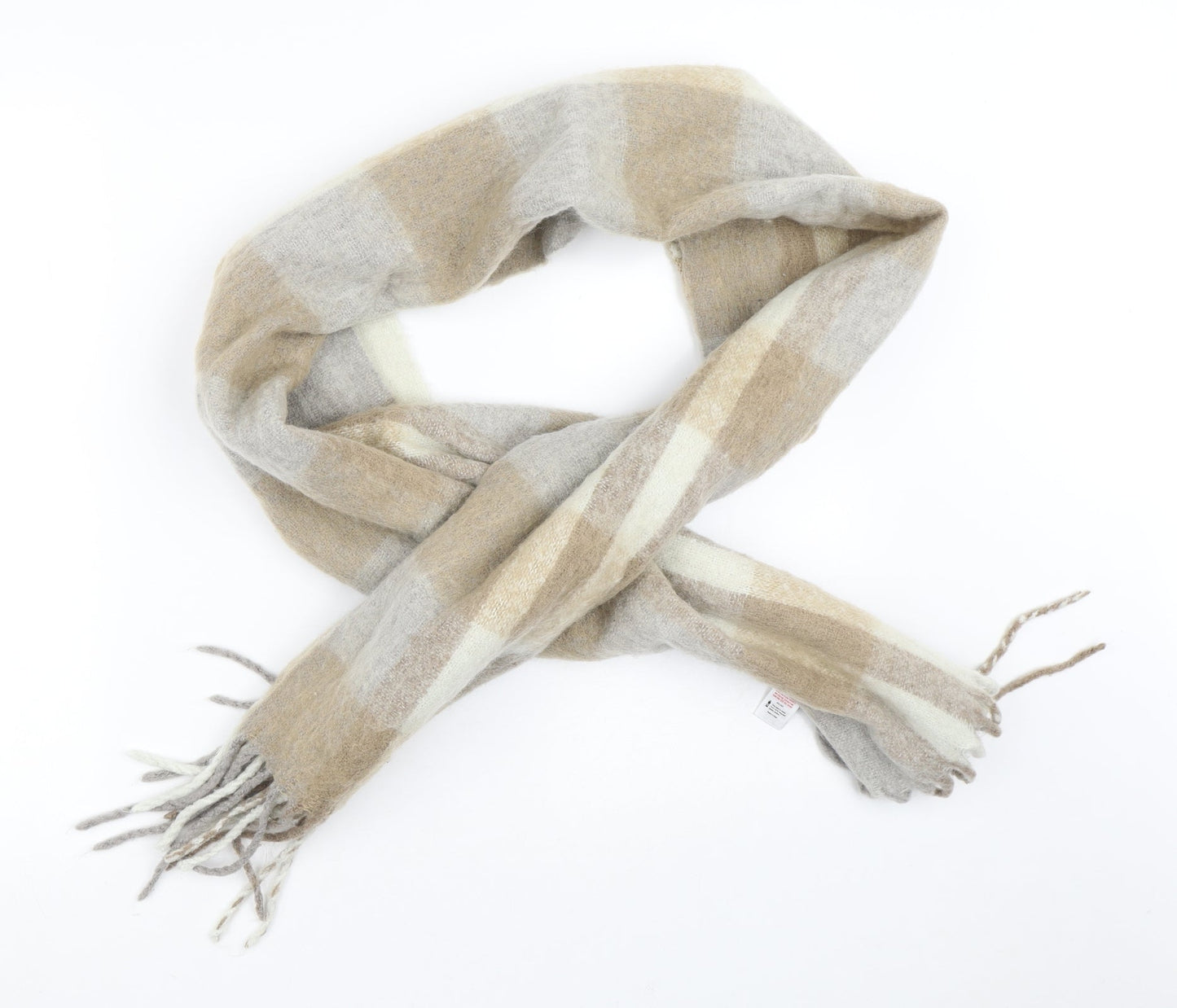 F&F Brown Plaid Polyester Scarf
