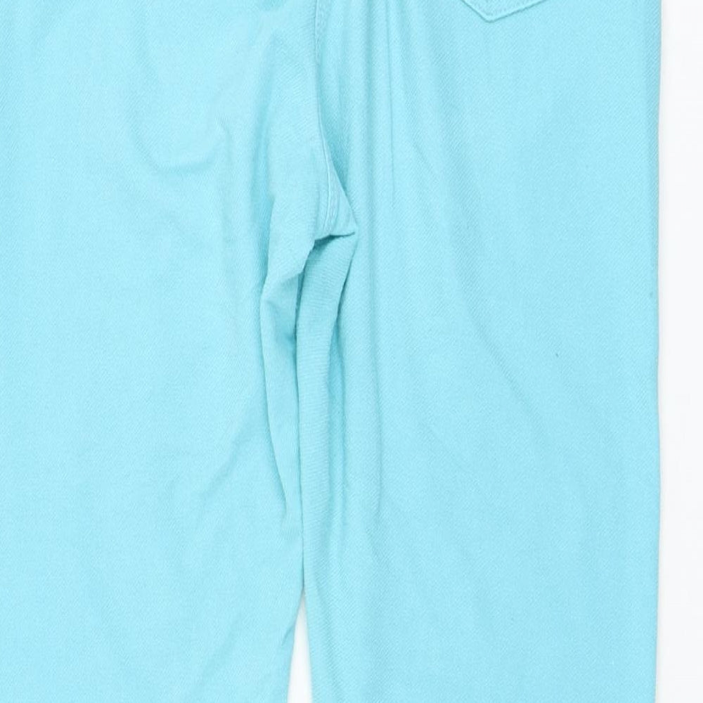 Preworn Womens Blue Cotton Trousers Size 30 in L27 in Regular Zip