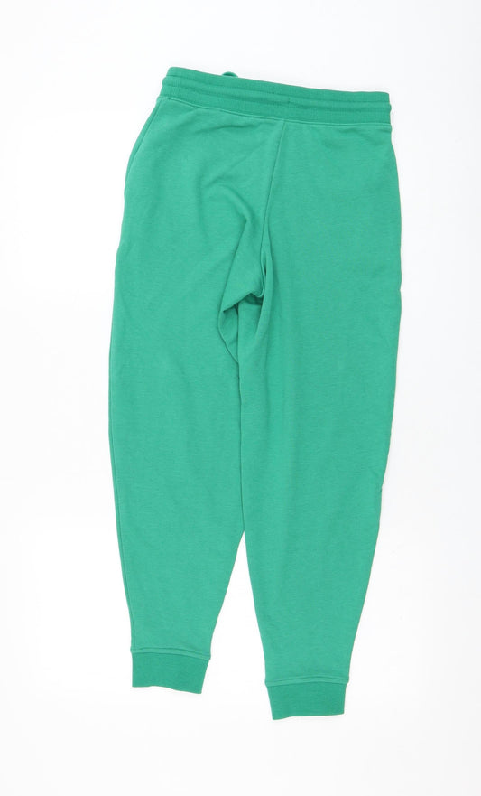 Marks and Spencer Womens Green Cotton Jogger Trousers Size 6 L26 in Regular