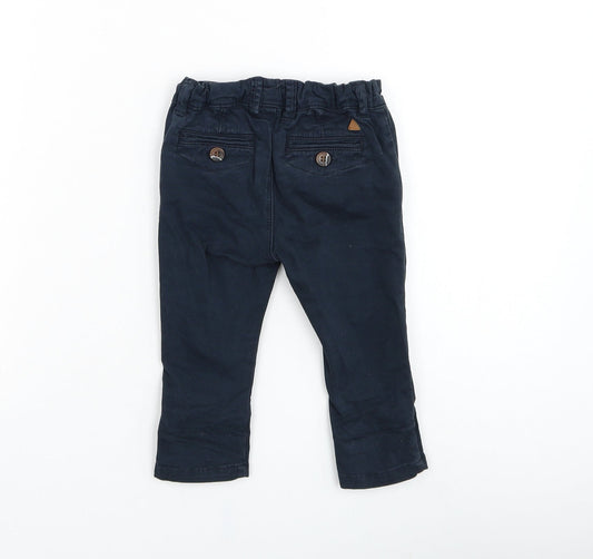 NEXT Boys Blue Cotton Capri Trousers Size 6-9 Months Pullover