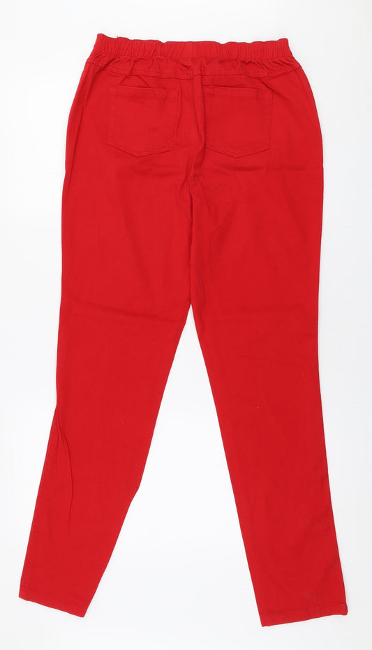 Charles Vogele Womens Red Cotton Jegging Jeans Size 12 L30 in Slim