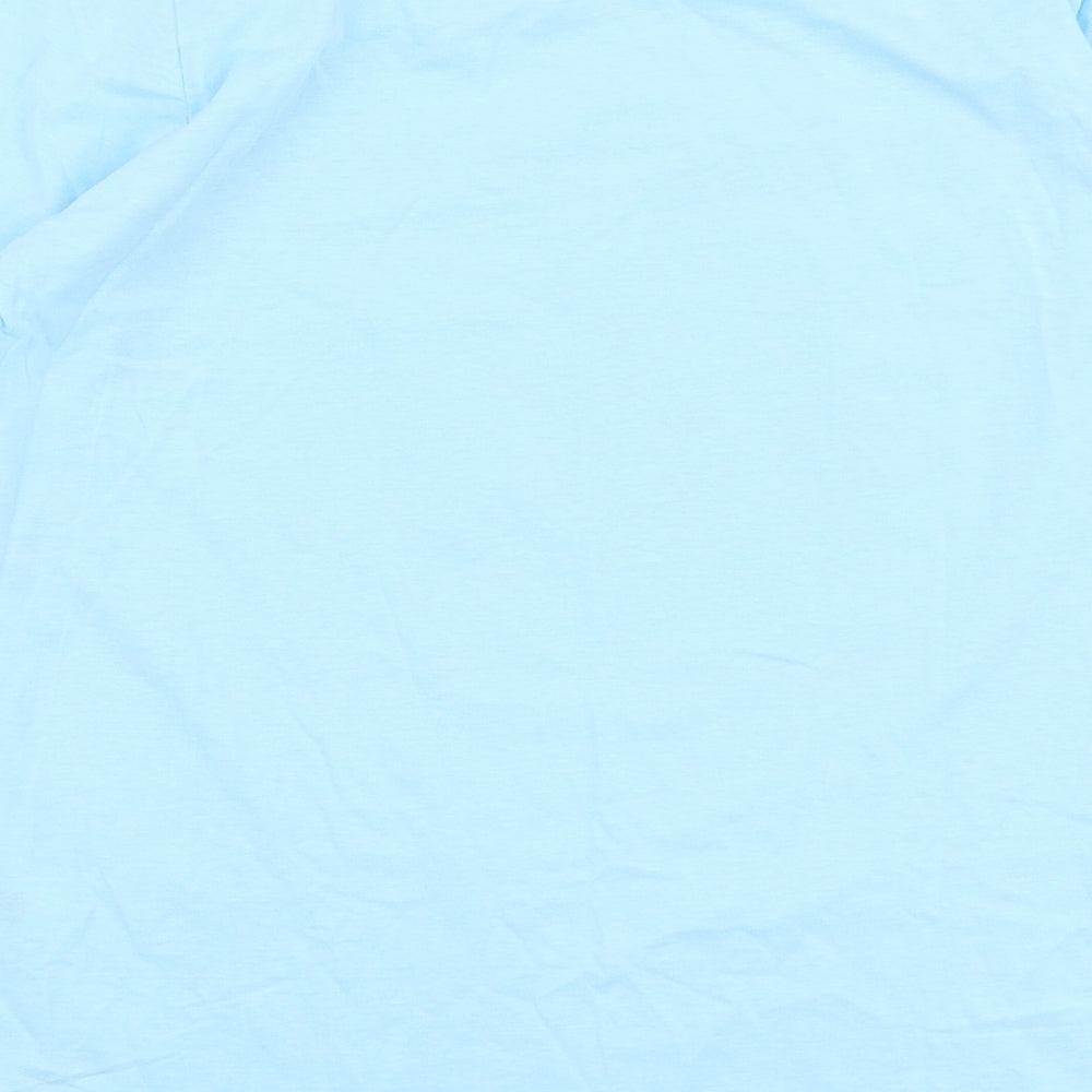 Dunnes Stores Womens Blue 100% Cotton Jersey T-Shirt Size S Round Neck