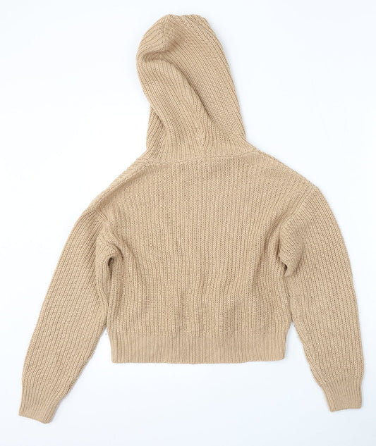 915 Generation Girls Beige Acrylic Pullover Hoodie Size 12-13 Years