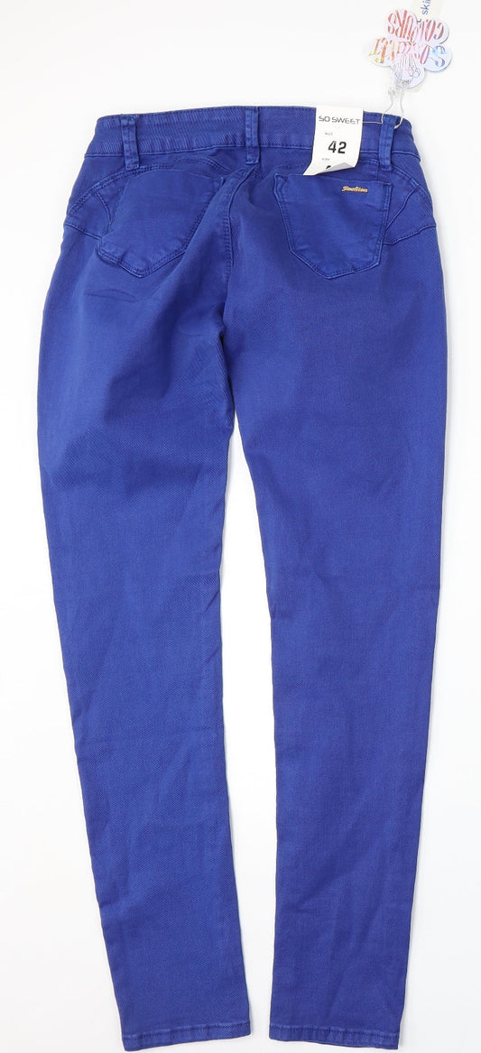 So Sweet Womens Blue Cotton Skinny Jeans Size M L31 in Regular Button
