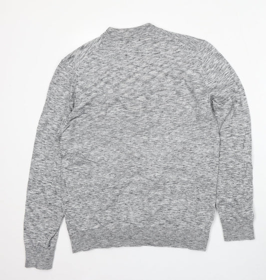 Burton Mens Grey Mock Neck Polyester Pullover Jumper Size M