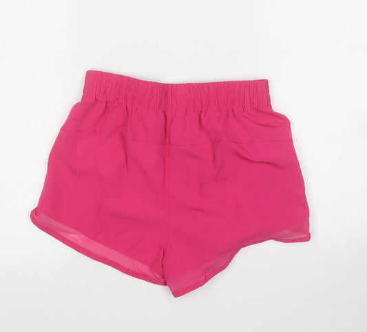Workout Womens Pink Polyester Sweat Shorts Size 6 Regular
