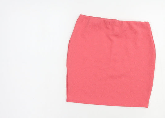 Exhibit Womens Pink Polyacrylate Fibre Mini Skirt Size 8