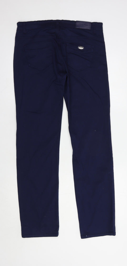 B.S. Jeans Womens Blue Cotton Straight Jeans Size 30 in L31 in Regular Button
