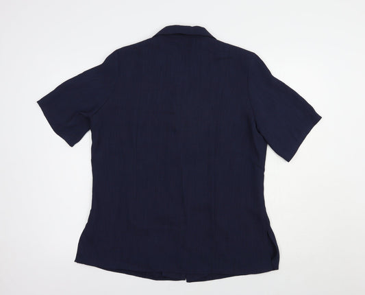 Preworn Womens Blue Jacket Blazer Size 14 Button