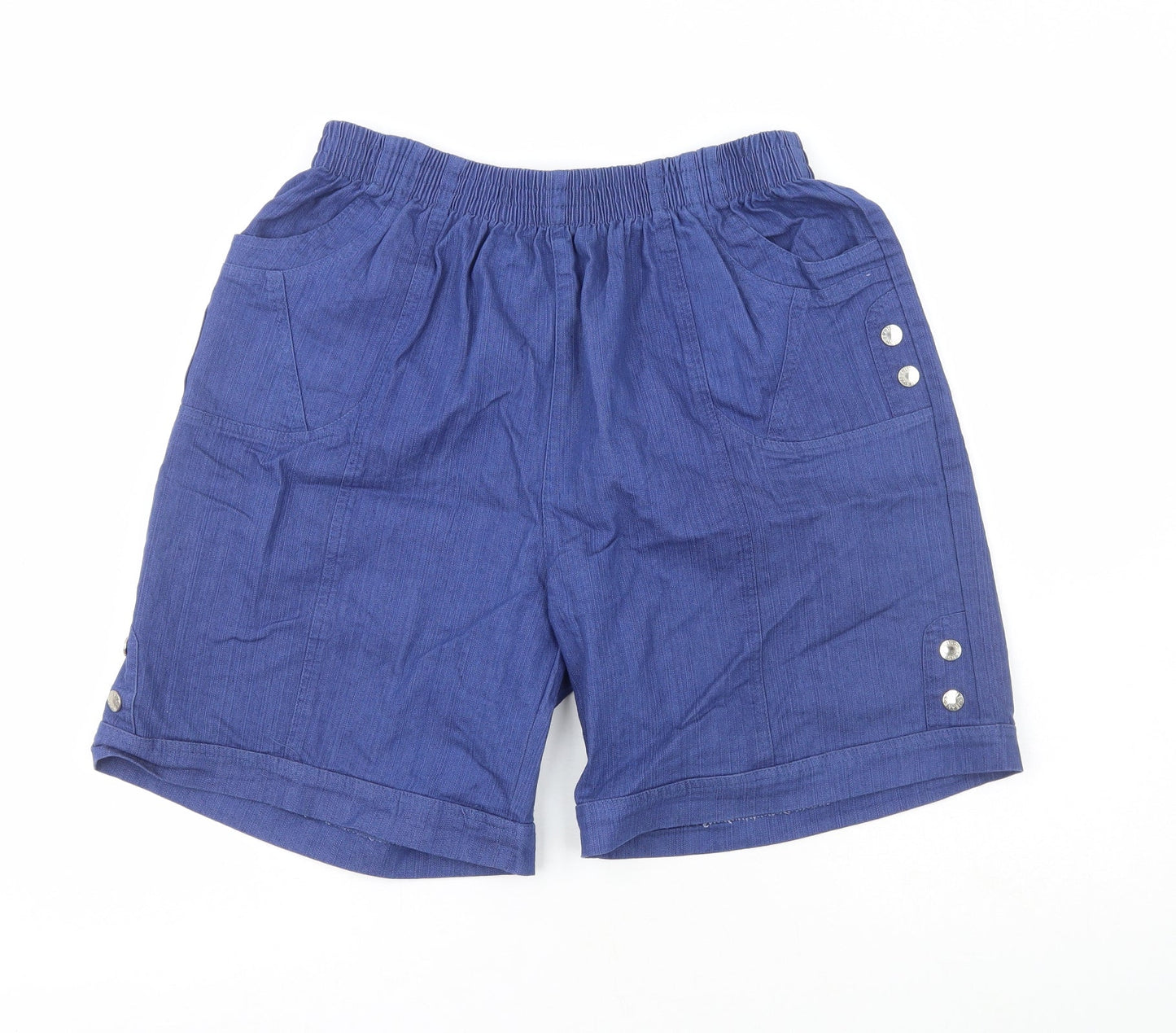 Mundo Womens Blue  Cotton Cut-Off Shorts Size L L7 in Regular