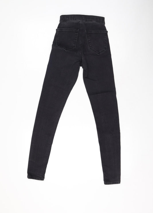 Topshop Womens Grey Cotton Skinny Jeans Size 24 L32 in Regular