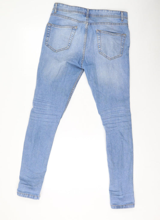 Dont Think Twice Womens Blue Cotton Straight Jeans Size 32 L32 in Regular