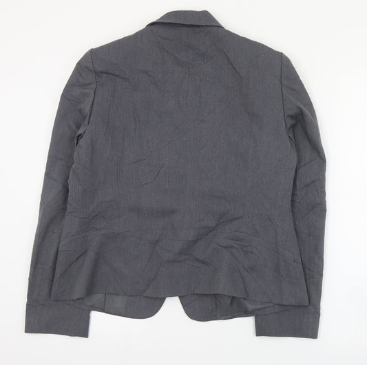 Planet Womens Grey Polyester Jacket Suit Jacket Size 14