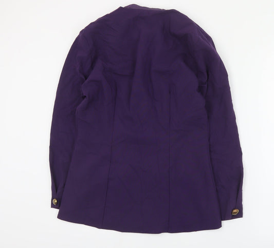 Preworn Womens Purple Jacket Blazer Size 14 Button