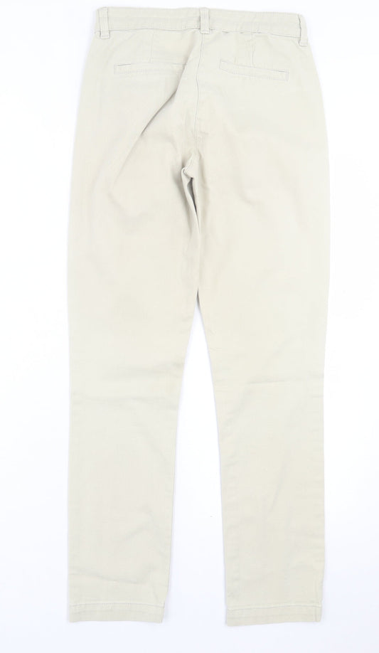 Monsoon Womens Beige Cotton Straight Jeans Size 8 L27 in Regular Button