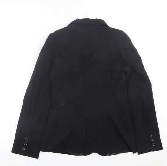 New Look Womens Black Jacket Blazer Size 14 Button