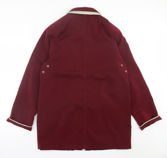 David Barry Womens Red Jacket Coat Size 12 Zip