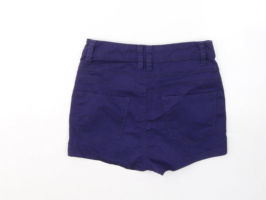 New Look Girls Blue Cotton Hot Pants Shorts Size 12 Years Regular Buckle
