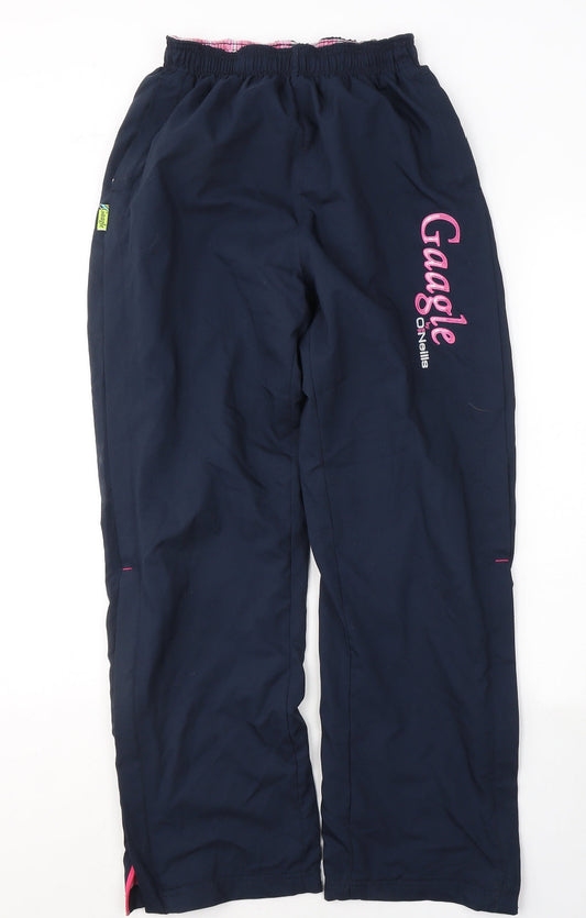 O'Neill Girls Blue Polyester Sweatpants Trousers Size 13 Years Regular Tie