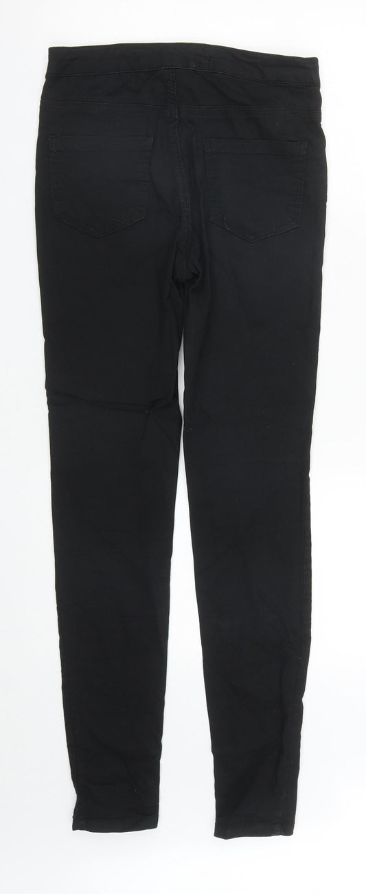 Denim & Co. Womens Black Cotton Straight Jeans Size 8 L30 in Regular Zip