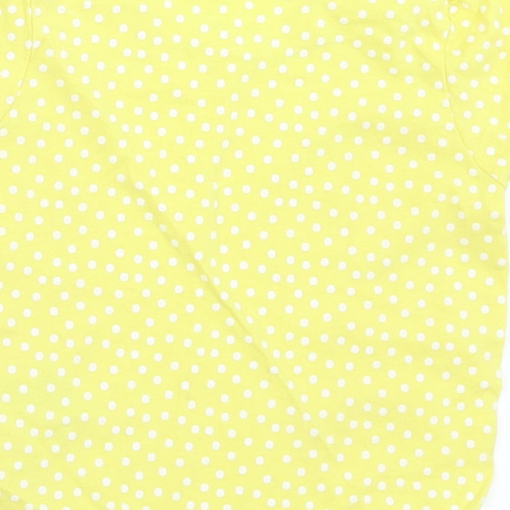 Primark Girls Yellow Polka Dot Cotton Basic T-Shirt Size 12-18 Months Crew Neck - Polka Dots