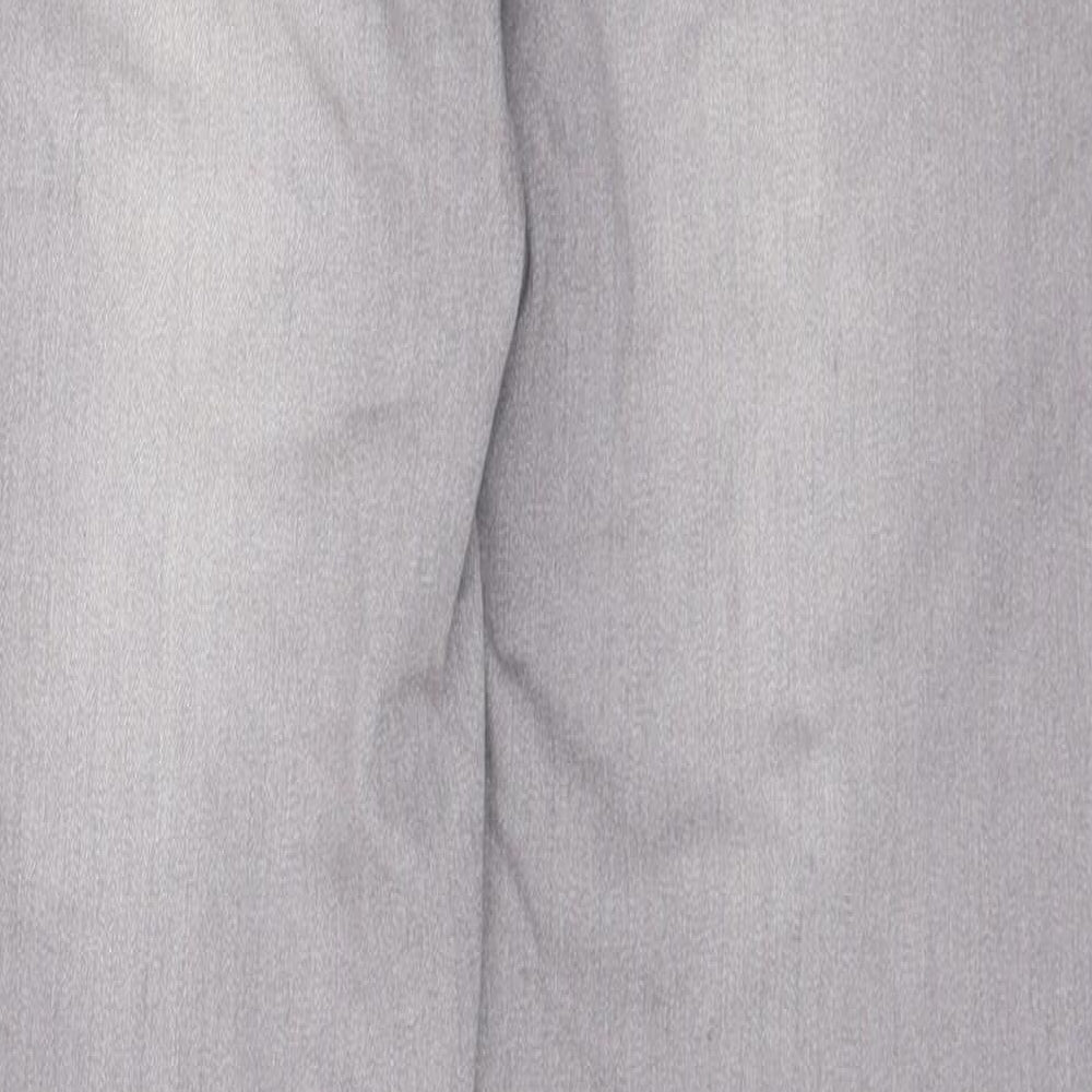 NEXT Womens Grey Cotton Skinny Jeans Size 10 L29 in Regular Button
