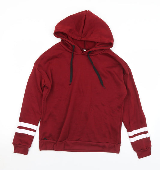 Preworn Womens Red Polyester Pullover Hoodie Size M