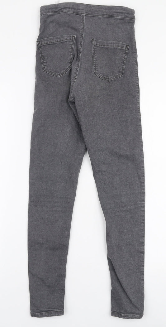 Topshop Womens Grey Cotton Skinny Jeans Size 26 in L30 in Slim Zip