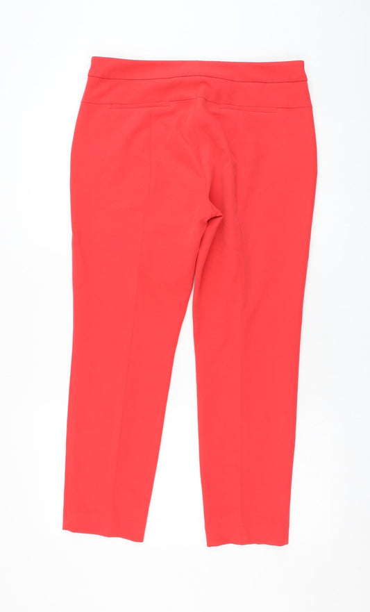 Adrianna Papell Womens Red Polyester Trousers Size 10 L26 in Regular Zip