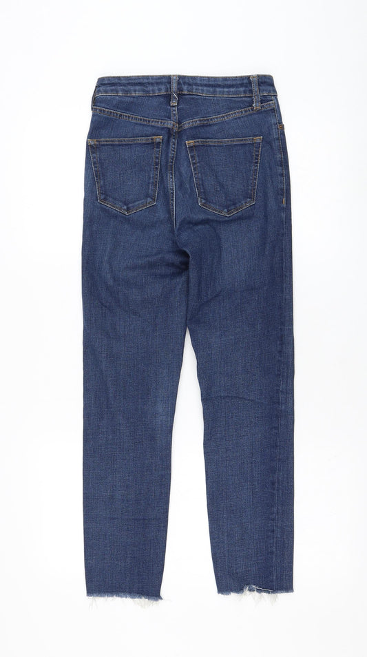Topshop Womens Blue Cotton Skinny Jeans Size 25 in L32 in Regular Zip
