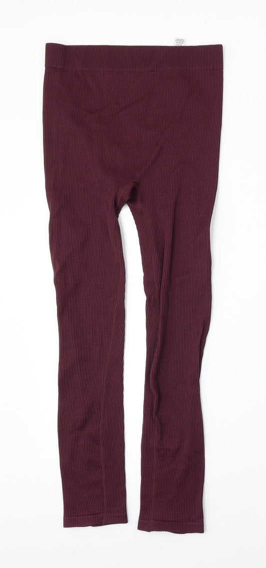 Dunnes Stores Womens Purple Nylon Jogger Trousers Size M L25 in Regular