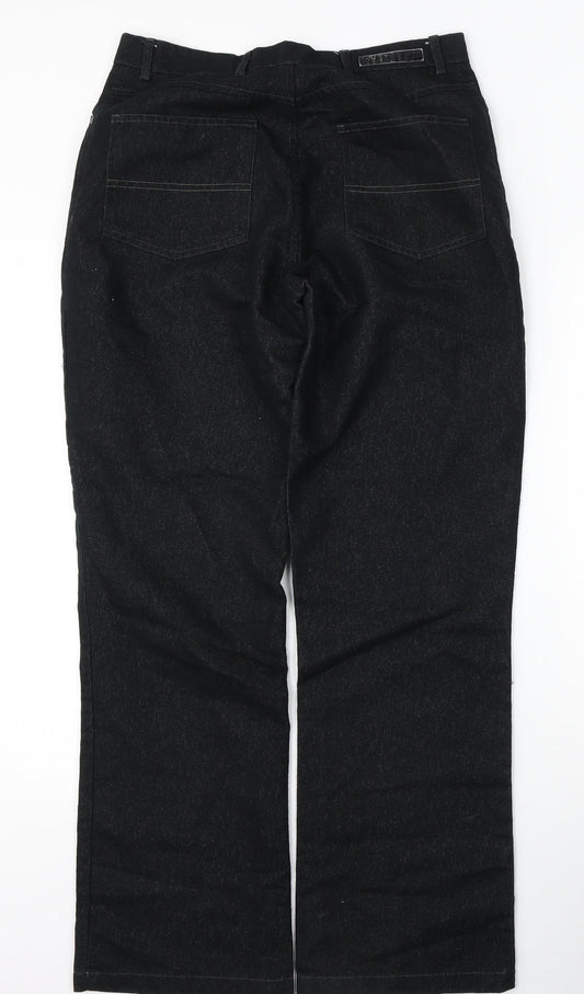 Cedar Wood State Womens Black Cotton Straight Jeans Size 32 L31 in Regular Button