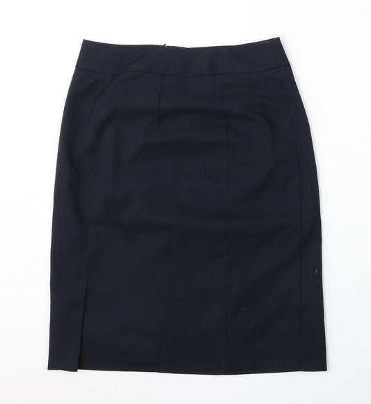 Preworn Womens Blue Polyester Straight & Pencil Skirt Size 8