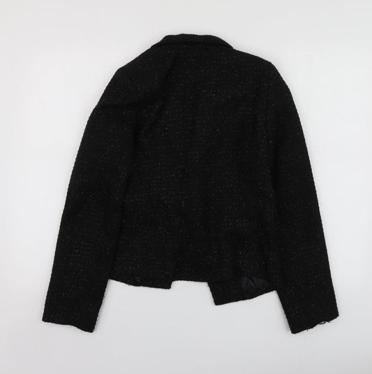 Exhibit Womens Black Polyester Jacket Suit Jacket Size 12