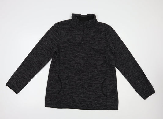Preworn Womens Grey Polyester Pullover Sweatshirt Size L Zip