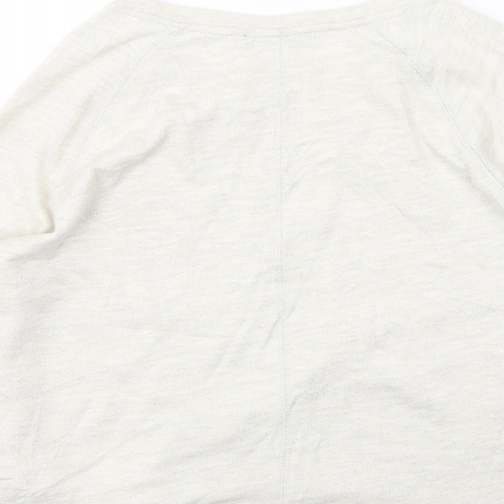 Marks and Spencer Womens Beige Round Neck Cotton Pullover Jumper Size 12