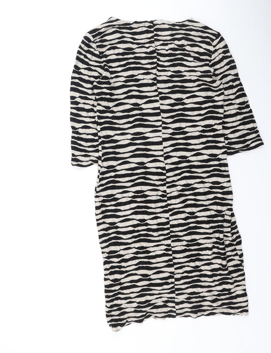 Pomodorro Womens Multicoloured Geometric Viscose Bodycon Size 10 Round Neck