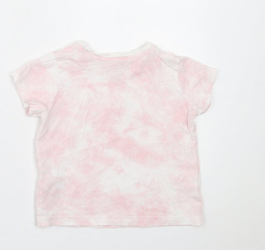 Primark Girls Pink Cotton Basic T-Shirt Size 3-4 Years Crew Neck Pullover