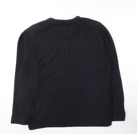 Kensington Mens Blue Round Neck Acrylic Pullover Jumper Size M