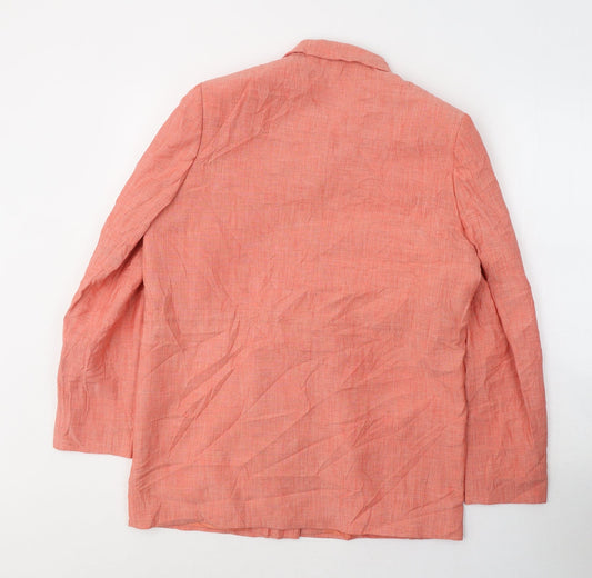 Gianfranco Corneli Womens Orange Jacket Blazer Size 12 Button