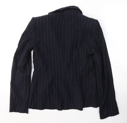 J.Taylor Womens Black Striped Jacket Blazer Size 10 Button