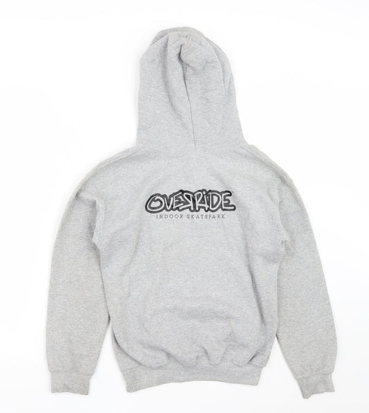 OverRide Boys Grey Cotton Pullover Hoodie Size M - OverRide SkatePark