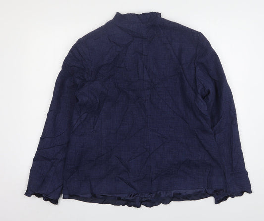 Classics Womens Blue Cotton Jacket Suit Jacket Size 18