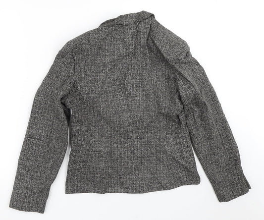 Kesta Womens Grey Geometric Jacket Blazer Size 12