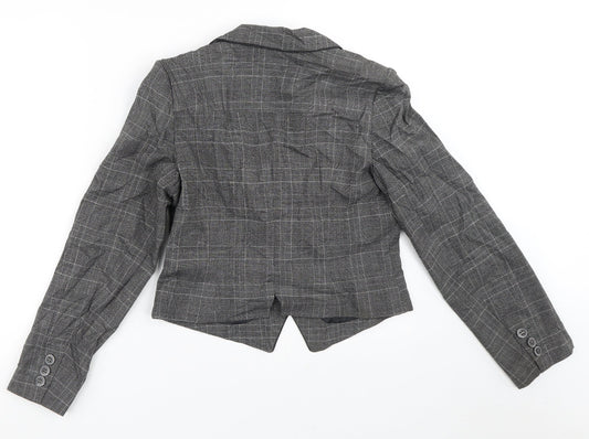 Dorothy Perkins Womens Grey Plaid Jacket Blazer Size 12