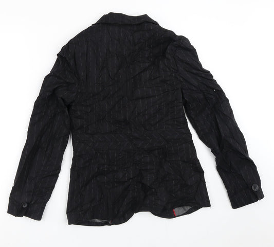 NEXT Womens Black Striped Jacket Blazer Size 10