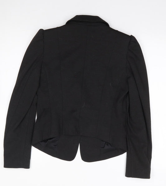 H&M Womens Grey Polyester Jacket Suit Jacket Size 8